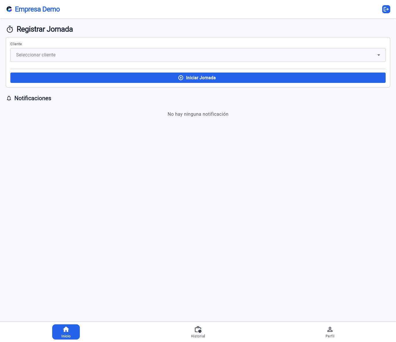 Marca de empresa aplicada en la app